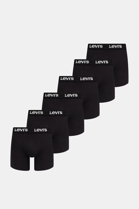 Levi's bokserki męskie bawełniane z elastanem 6-pack czarny 37149.1221
