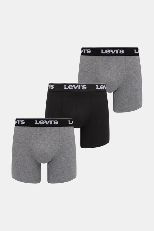 Boxerky Levi's 3-pak pletenina sivá 37149.1201
