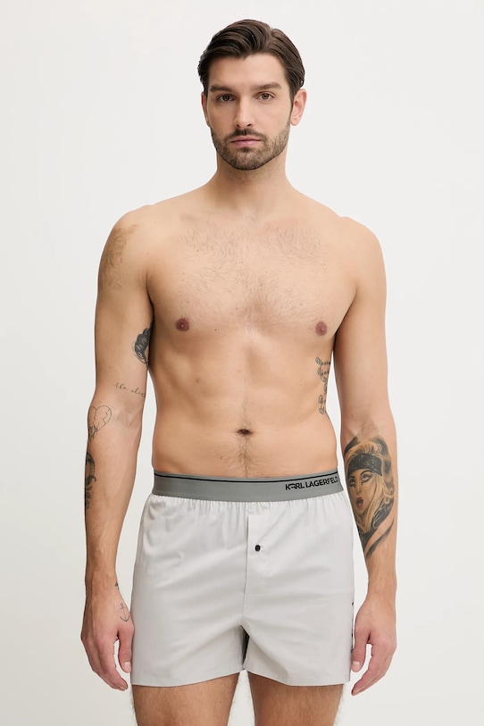 Karl Lagerfeld boxeri IKON 3-pack boxeri deschisi bleumarin B1M47027