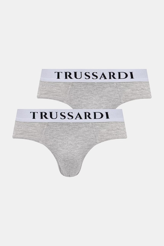 Trussardi slipy 2-pack dzianina szary TRU2USP01