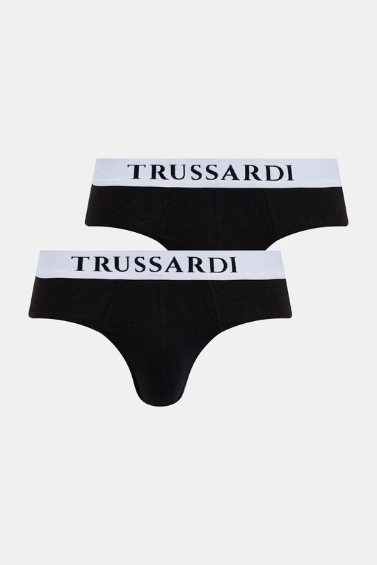 Trussardi slipy 2-pack dzianina czarny TRU2USP01
