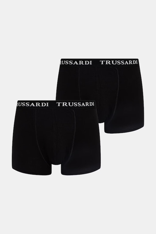Boxerky Trussardi 2-pak pletenina čierna TRU2UTR02