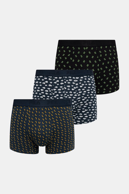 Fila bokserki dopasowane męskie bawełniane z elastanem 3-pack czarny FU5378/3