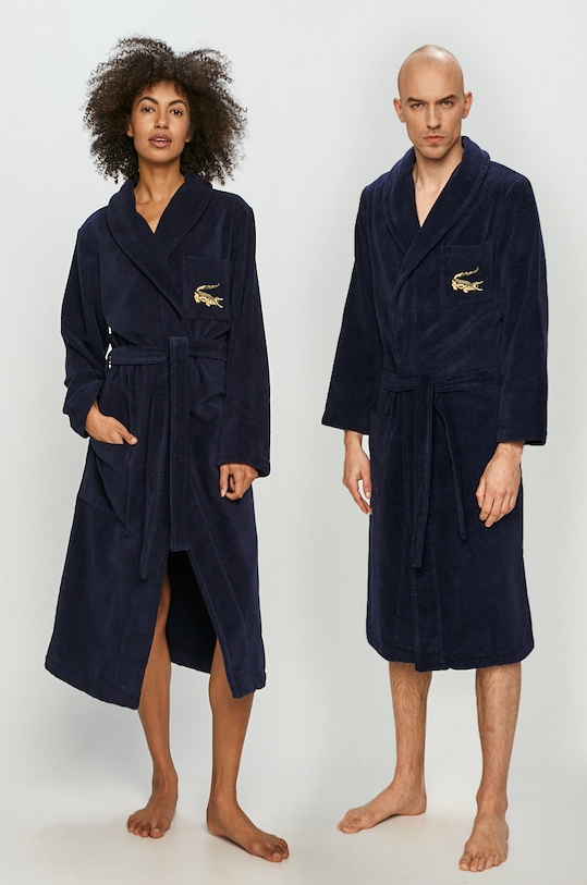 Lacoste szlafrok bawełna granatowy LRENE