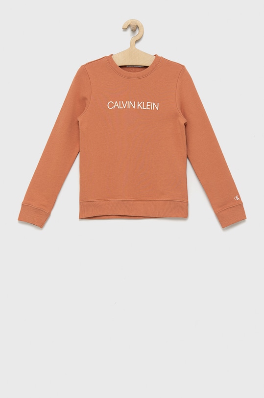 Детская хлопковая кофта Calvin Klein Jeans хлопок оранжевый IU0IU00162.9BYY