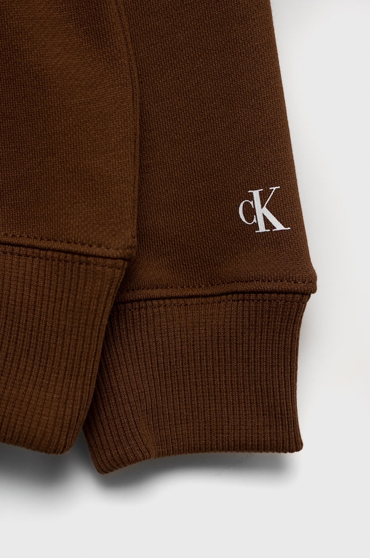 Chłopiec Calvin Klein Jeans bluza bawełniana dziecięca IU0IU00162.9BYY IU0IU00162.9BYY brązowy