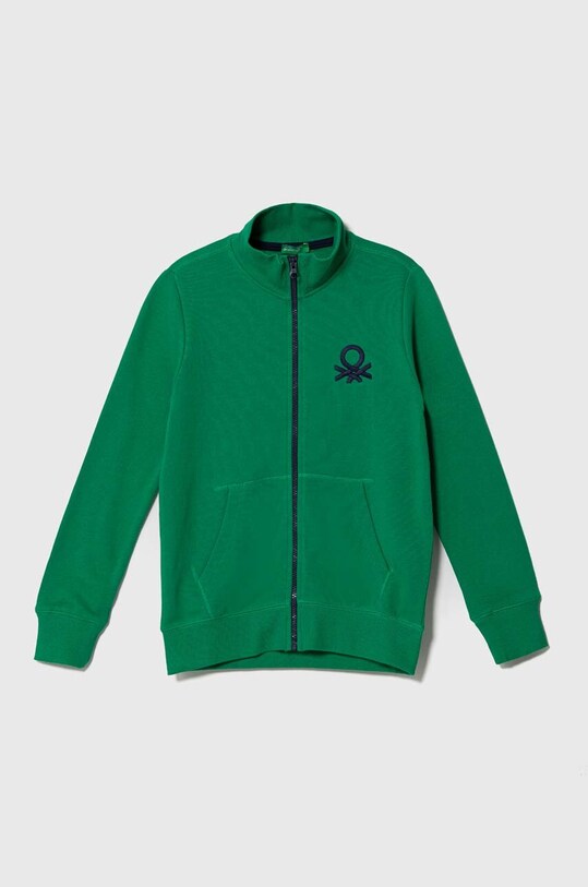 United Colors of Benetton hanorac de bumbac pentru copii uni verde 3J68C501B.G.NOS