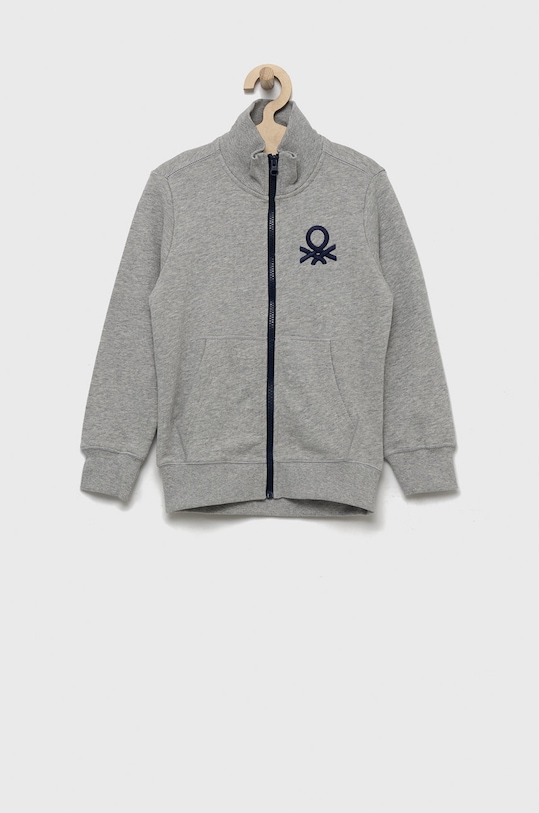 United Colors of Benetton hanorac de bumbac pentru copii uni gri 3J68C501B.G.NOS