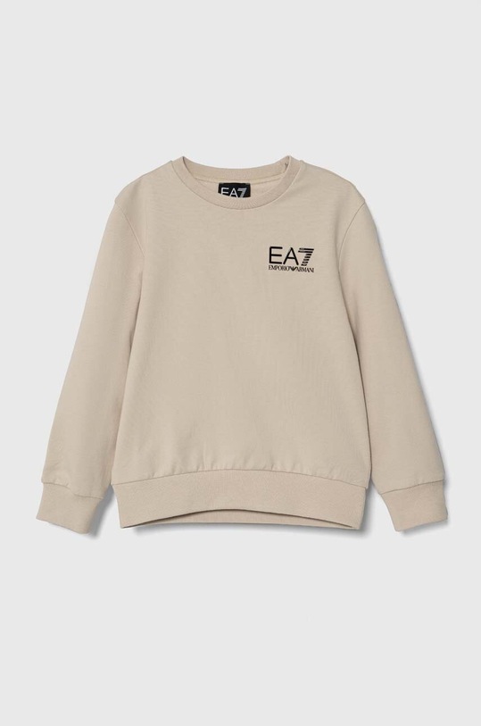 EA7 Emporio Armani bluza bawełniana dziecięca nadruk beżowy 8NBM51.BJ05Z