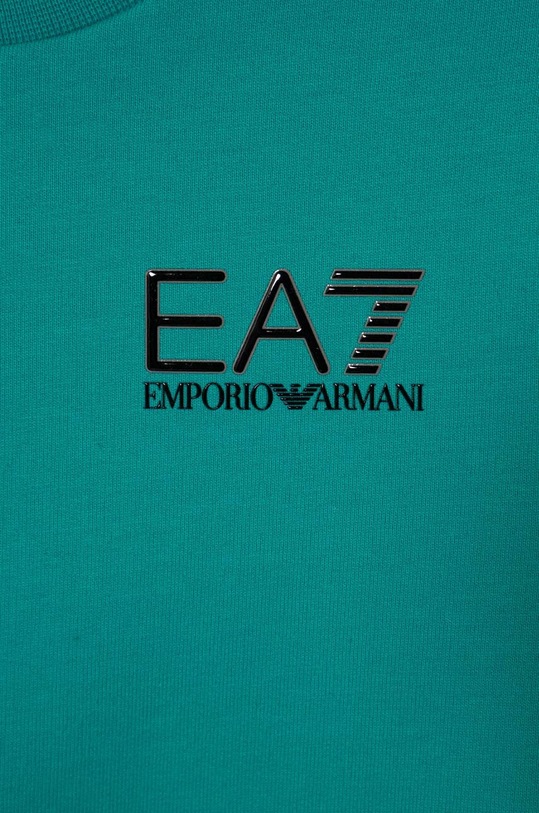 CHLAPEC Dětská bavlněná mikina EA7 Emporio Armani 8NBM51.BJ05Z tyrkysová