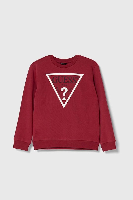 Guess bluza bawełniana dziecięca nadruk bordowy L73Q09.KAUG0.9BYH