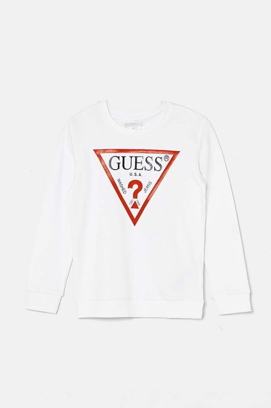 Guess hanorac de bumbac pentru copii print alb N73Q10.KAUG0.9BYH