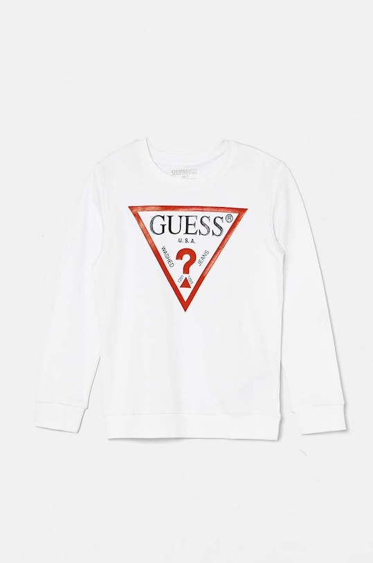 Guess bluza bawełniana dziecięca nadruk biały N73Q10.KAUG0.9BYH