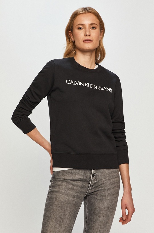 Mikina Calvin Klein Jeans bez kapuce černá J20J209761.NOS