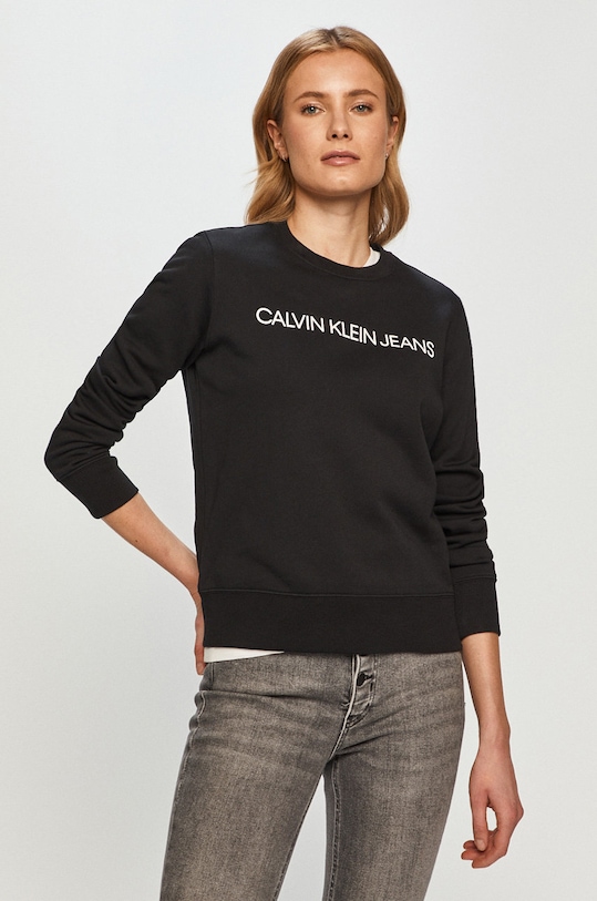 Mikina Calvin Klein Jeans bez kapuce černá J20J209761.NOS