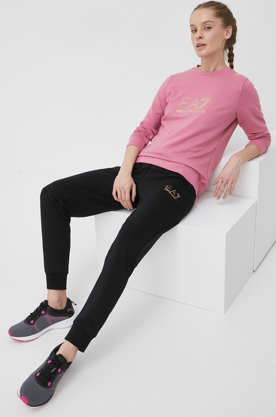 EA7 Emporio Armani bluza imprimeu roz 8NTM45.TJ9RZ