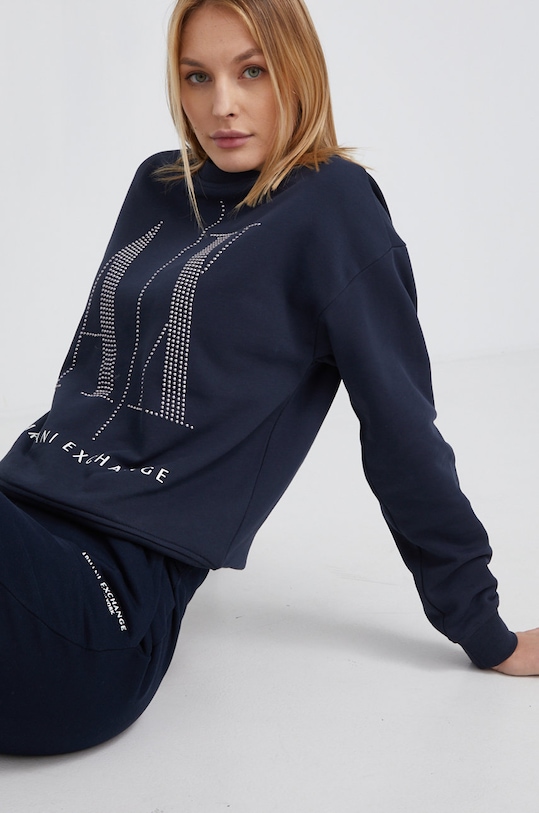 Armani Exchange bluza bawełniana aplikacja granatowy 8NYM01.YJ68Z.NOS
