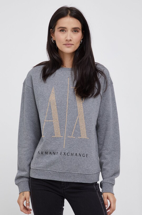 Armani Exchange bluza bawełniana aplikacja szary 8NYM01.YJ68Z.NOS