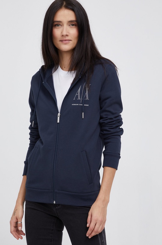 Bavlněná mikina Armani Exchange námořnická modř 8NYM21.YJ68Z.NOS