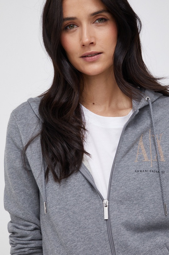 Armani Exchange bluza bawełniana z kapturem szary 8NYM21.YJ68Z.NOS