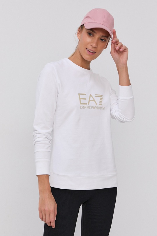 EA7 Emporio Armani bluza 8NTM35.TJCQZ z elastanem biały 8NTM35.TJCQZ