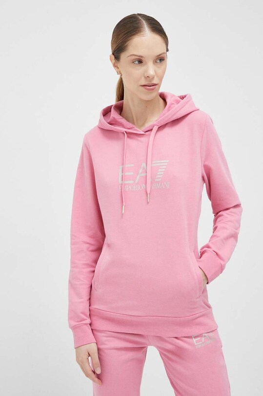 Mikina EA7 Emporio Armani potlač ružová 8NTM36.TJCQZ