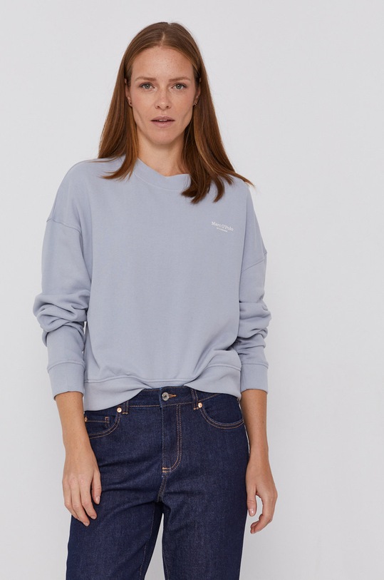 Marc O'Polo Bluza bawełniana bawełna niebieski M08412354135