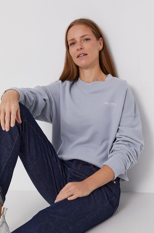 Marc O'Polo Bluza bawełniana niebieski M08412354135