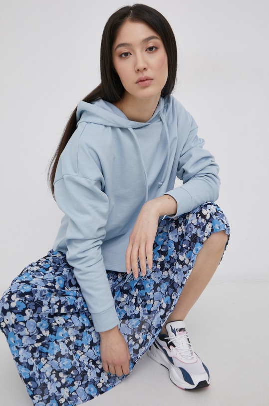 Only Bluză uni albastru 15241103.BlueFog