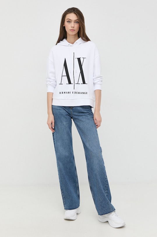 Armani Exchange bluza bawełniana 8NYM52.YJ68Z.NOS 8NYM52.YJ68Z.NOS biały AA00