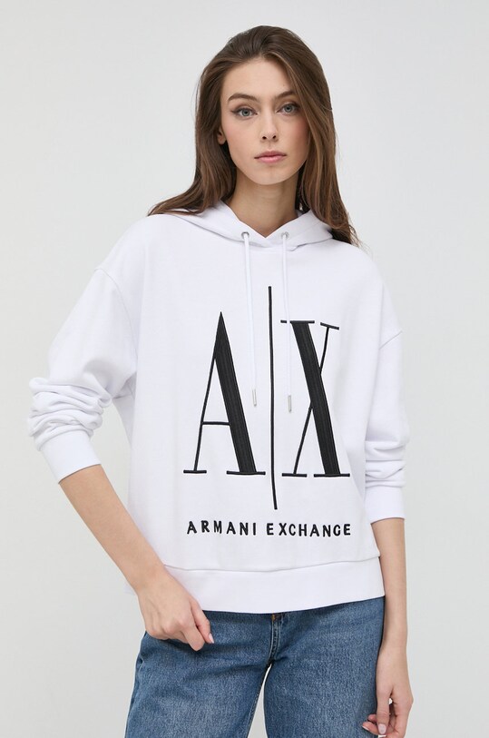 Oblečenie Bavlnená mikina Armani Exchange 8NYM52.YJ68Z.NOS biela