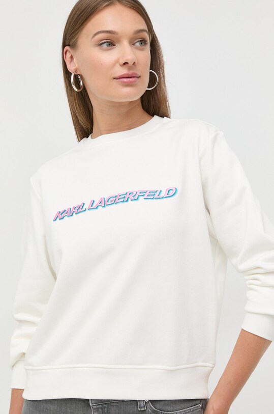 Хлопковая кофта Karl Lagerfeld белый 225W1804