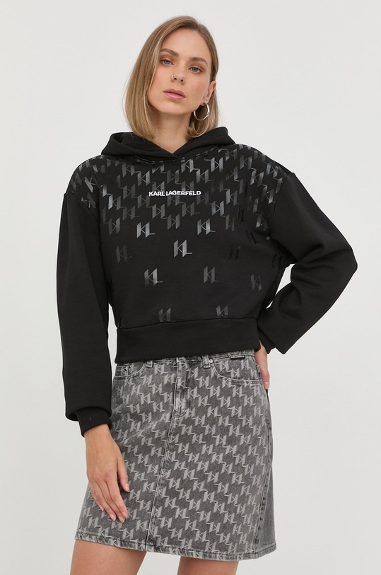 Karl Lagerfeld bluza 225W1807 z kapturem czarny 225W1807