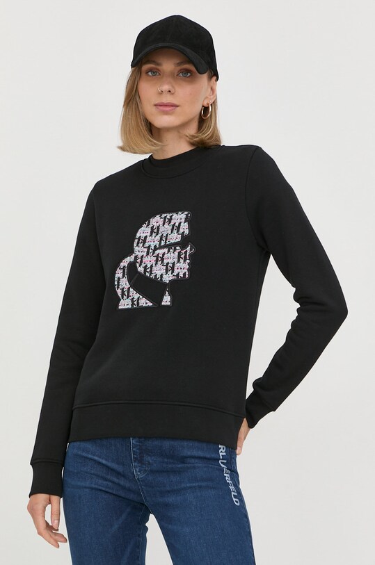 Karl Lagerfeld bluza imprimeu negru 225W1811