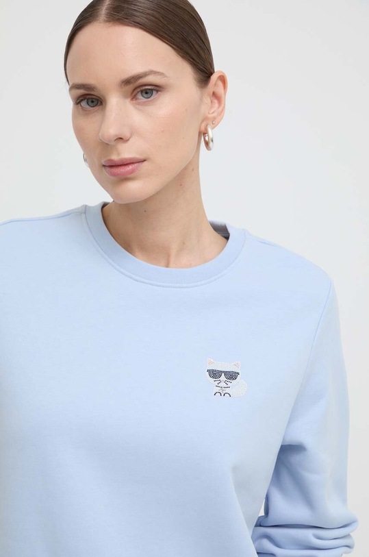 Mikina Karl Lagerfeld bez kapuce modrá 216W1831
