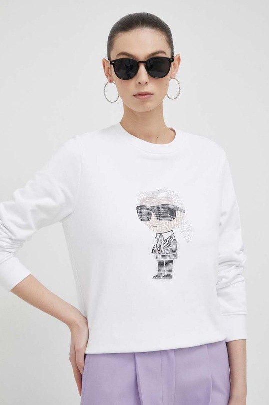 Karl Lagerfeld bluza bawełniana biały 230W1870