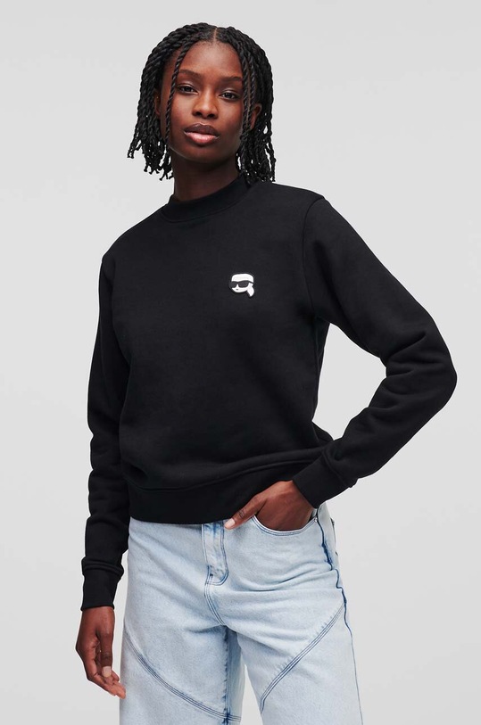 Mikina Karl Lagerfeld bez kapuce černá 231W1804