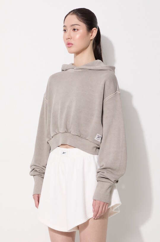 Reebok Classic bluza bawełniana Dye Cropped szary HB8622