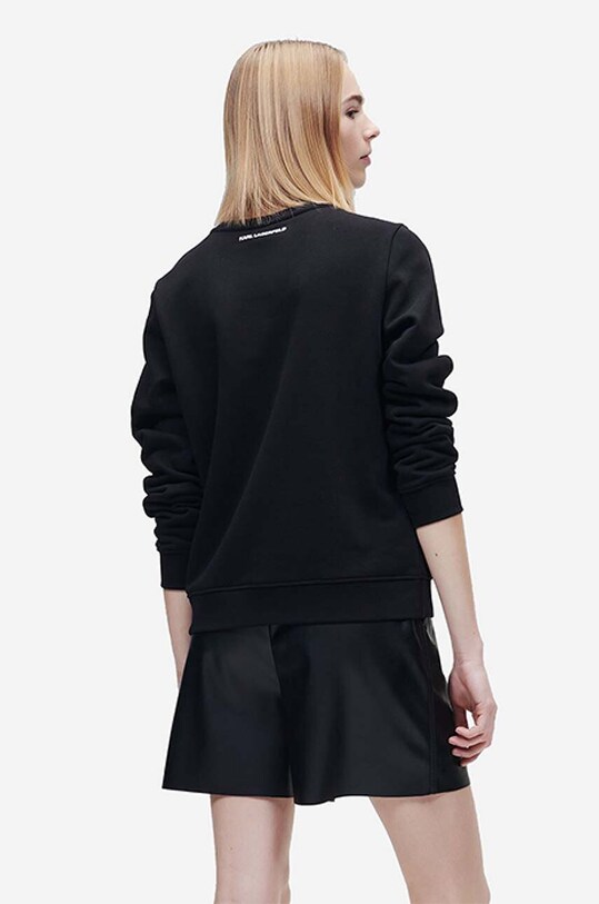 Karl Lagerfeld bluza Elongated Logo Zebra Sweat 221W1815 negru AA00