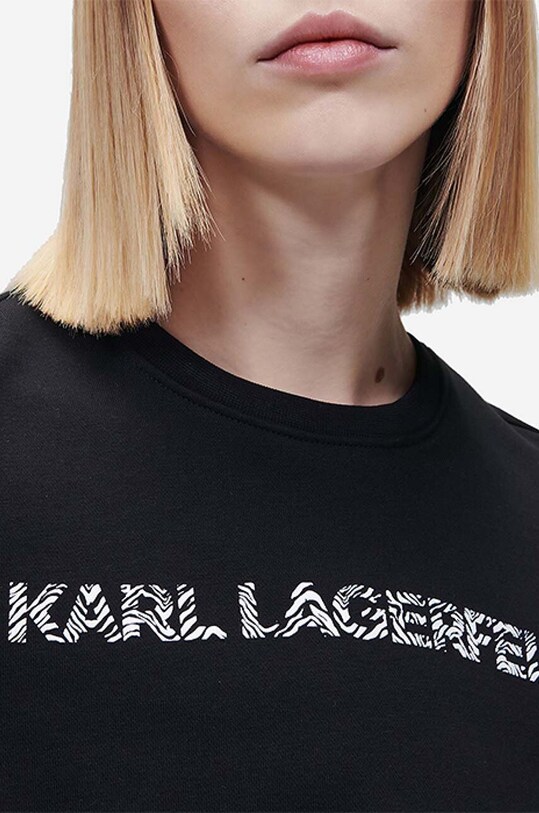 Îmbrăcăminte Karl Lagerfeld bluza Elongated Logo Zebra Sweat 221W1815 negru