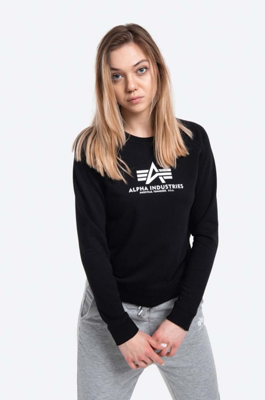 Mikina Alpha Industries bez kapuce černá 196031.03