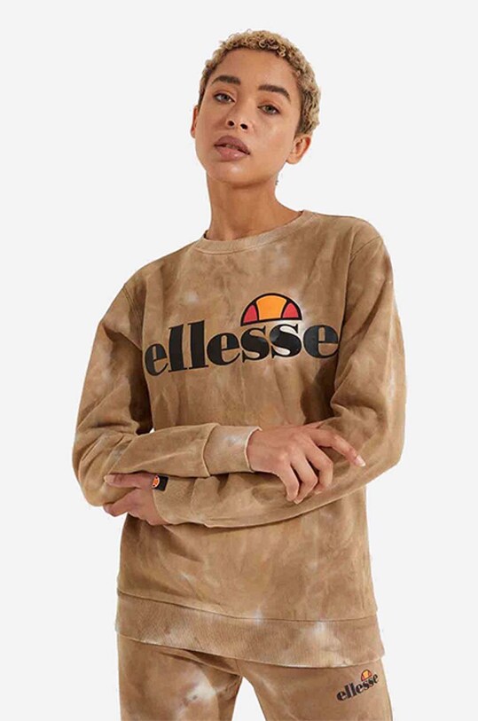 Ellesse bluză Agata Tie Dye cu modele maro SGK11290