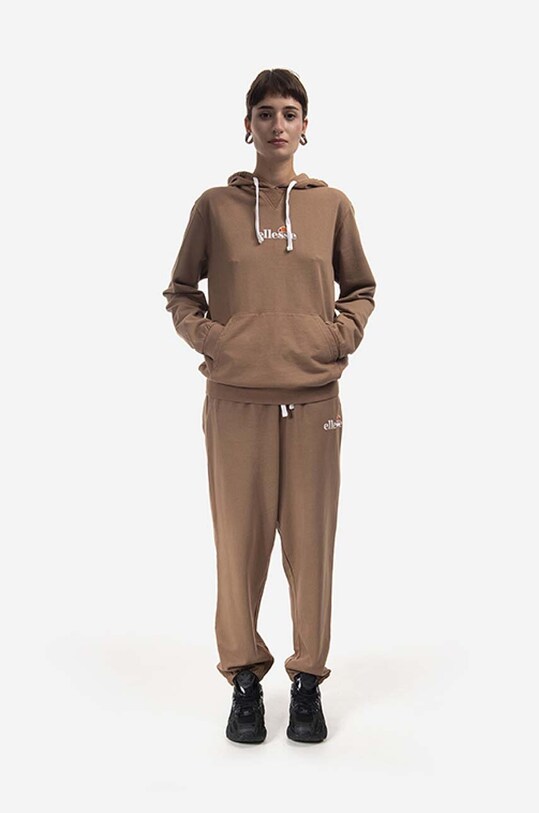 Ellesse bluza bawełniana Daphni Oh Hoody SGM14014 brązowy AA00