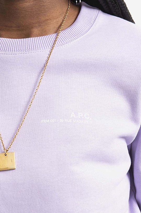A.P.C. bluza bawełniana Sweat Item F fioletowy COEAS.F27663