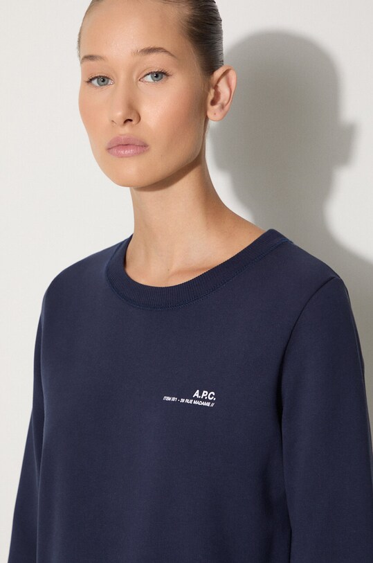 A.P.C. bluza bawełniana Sweat Item F granatowy COEAS.F27663