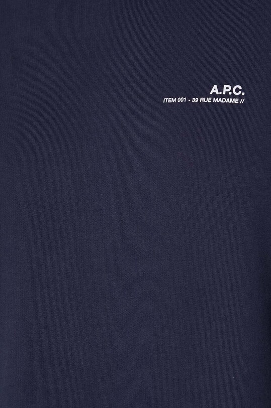 A.P.C. bluza bawełniana Sweat Item F COEAS.F27663 granatowy