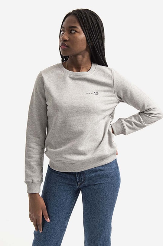 A.P.C. bluza bawełniana Sweat Item F COEAS.F27663 szary