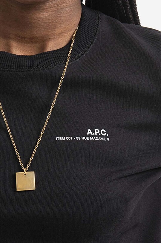 Бавовняна кофта A.P.C. Sweat Item F чорний COEAS.F27663