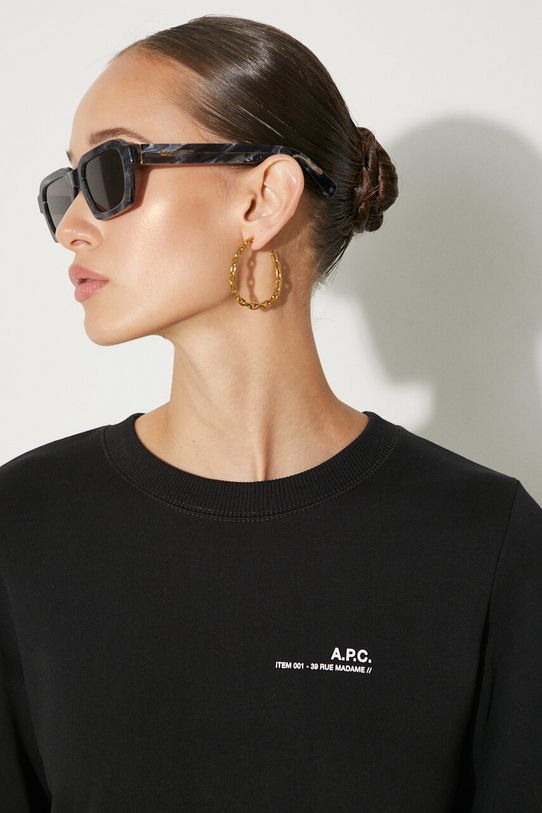 Bavlněná mikina A.P.C. Sweat Item F COEAS-F27663 BLACK COEAS.F27663 černá