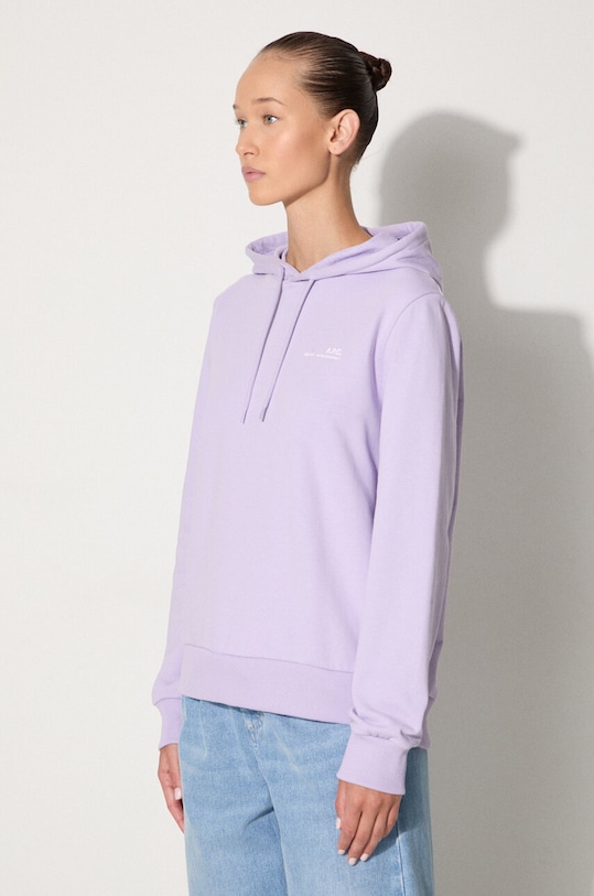 Clothing A.P.C. cotton sweatshirt Hoodie Item F COEAS.F27674 violet